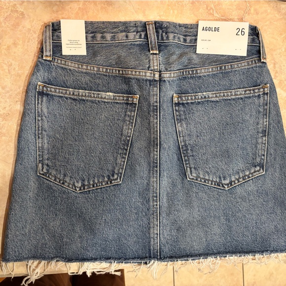 Agolde Light Blue Denim Mini Skirt - Picture 2 of 9